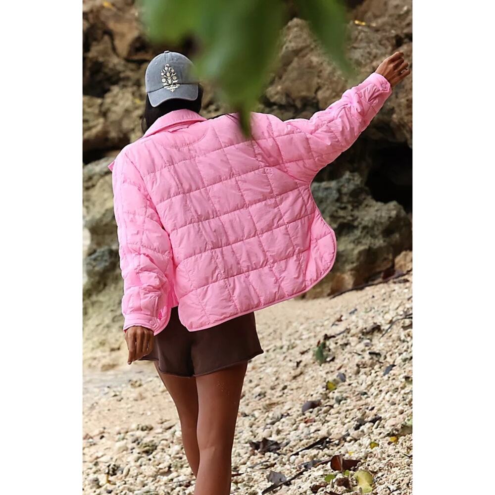 NWT pippa packable puffer jacket free people pink - Picture 4 of 4